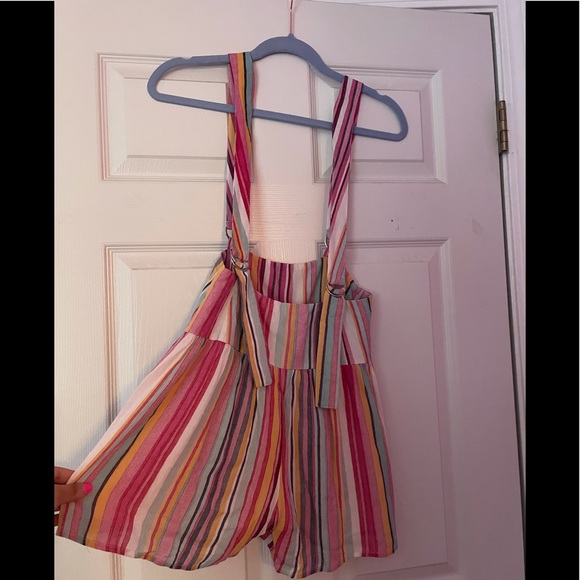 Rainbow overall romper, size Medium, from boutique - Picture 2 of 4